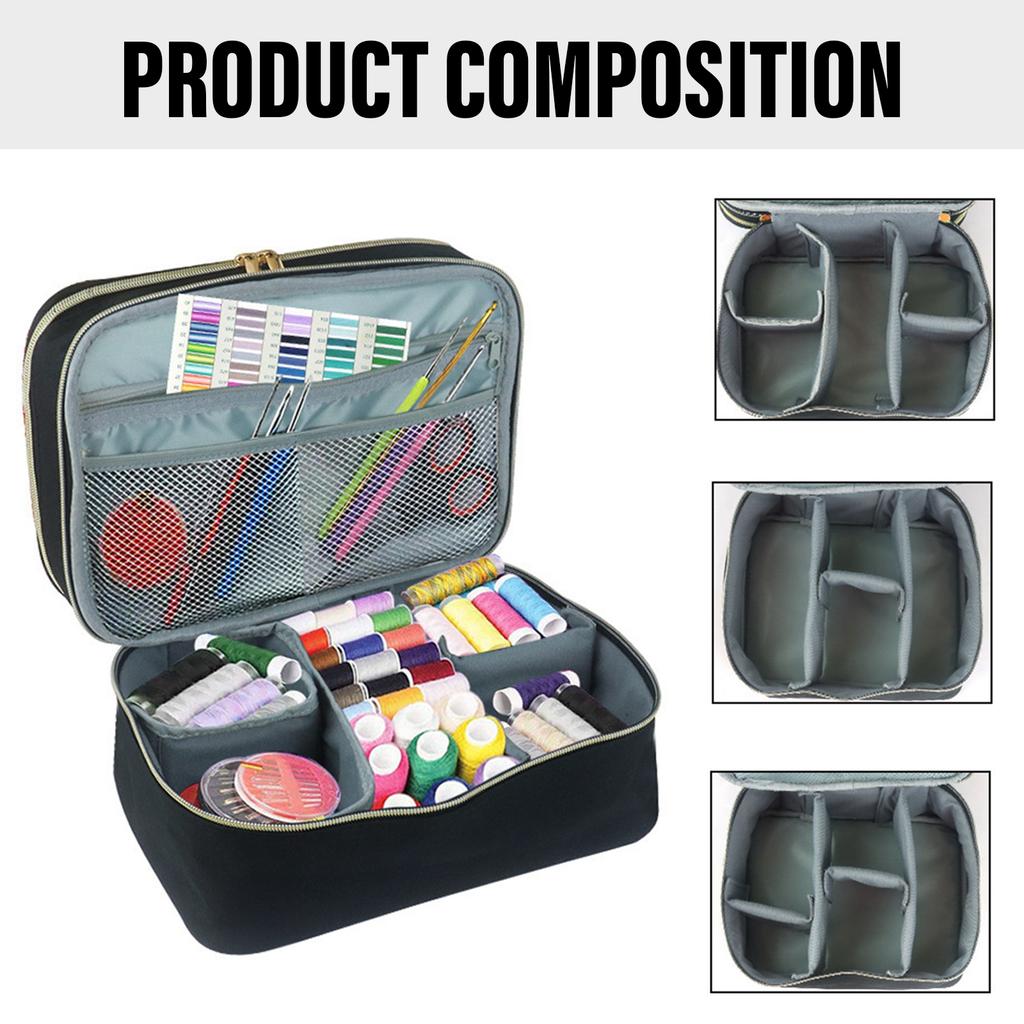 Multi Functional Sewing Accessory Pouch Sewing Class Essential Bag Double Layer Organizers Bag for Tools and Materials