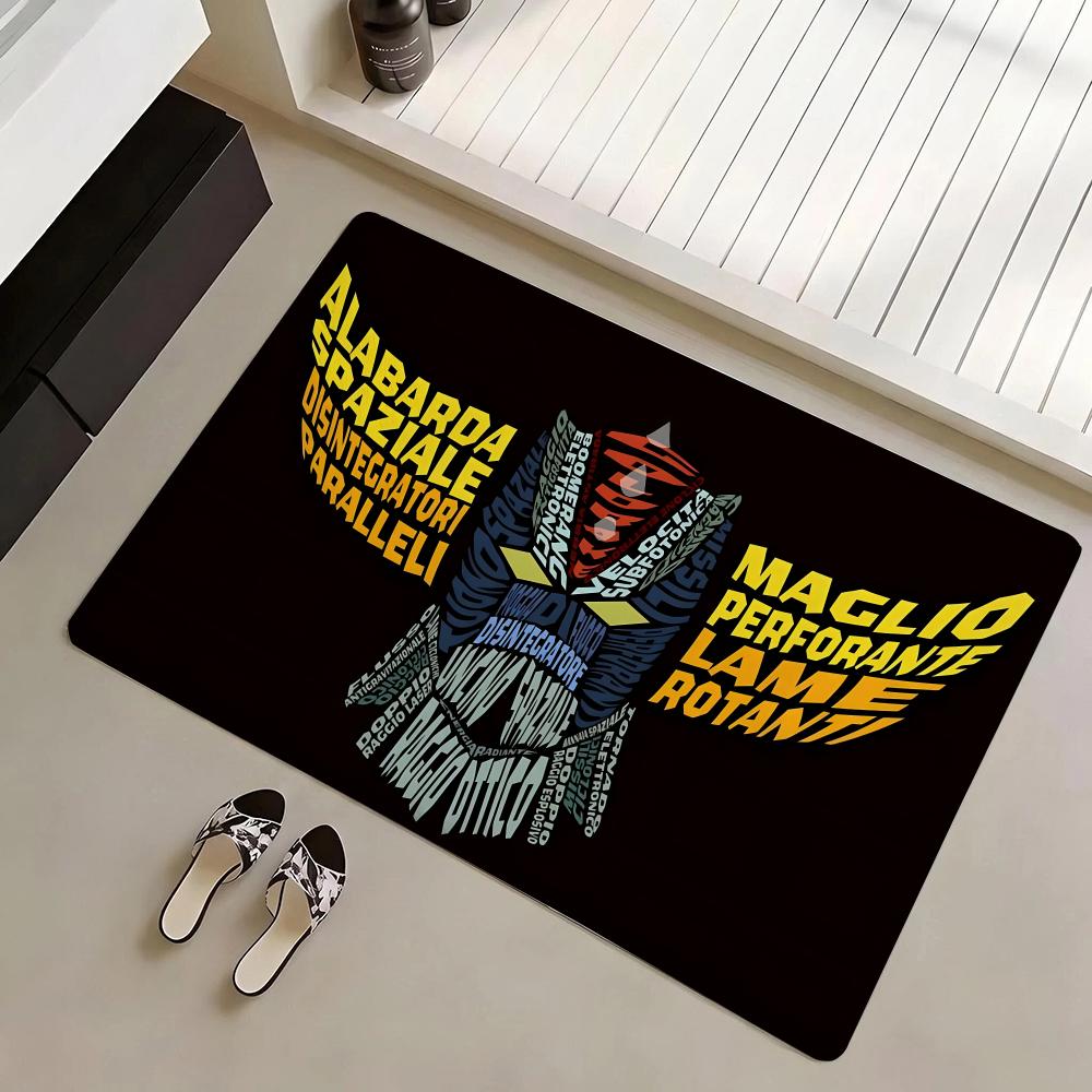 Floor Mat Eco Flannel Doormat Non-Slip Odorless Indoor Soft Short Plush Floor Rug Anime U-UFO Robot Goldrake