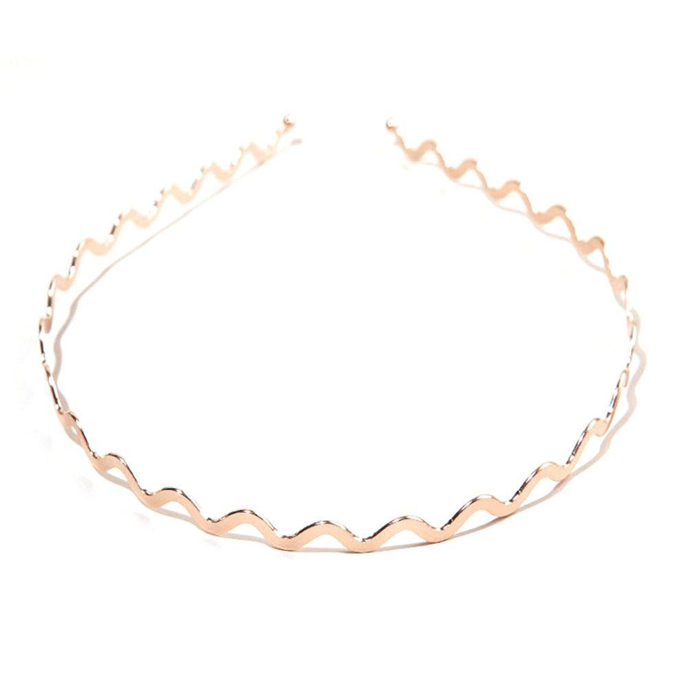 Модные тонкие ленты для волос, укладка челки, обручи для волос для девочек, повязка на голову с металлическими волнами