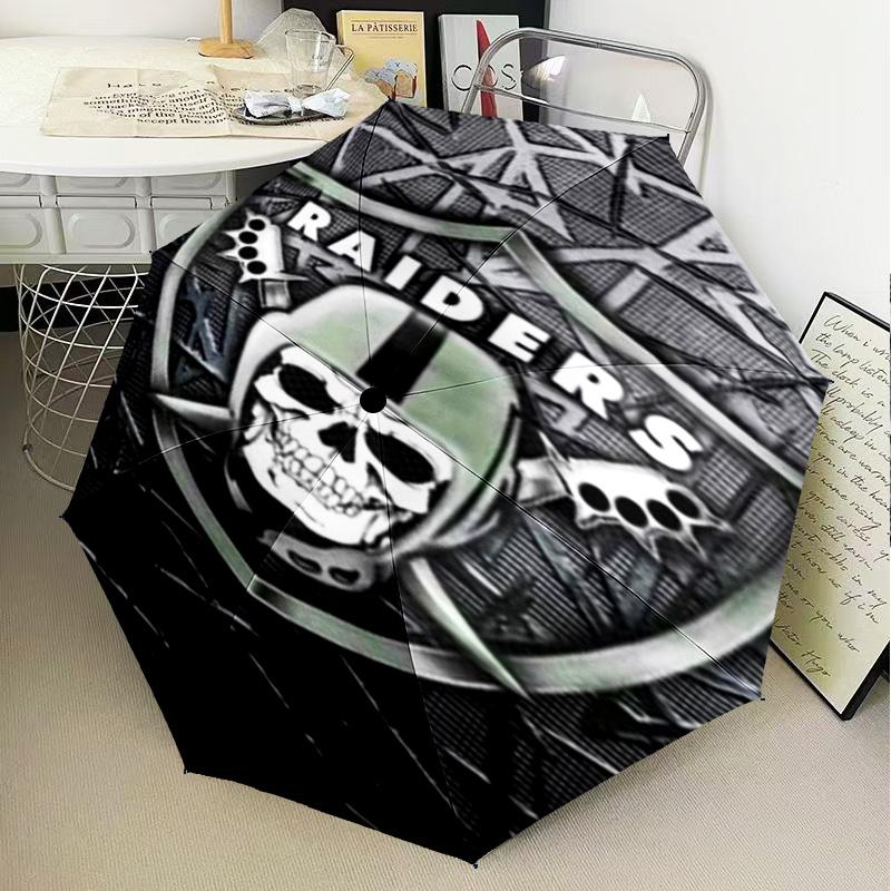 1PC Raiders Football Legacy Printed Umbrella Folding umbrella, automatic umbrella 8-Frame for Travel, camping Fan gifts Christmas Gifts