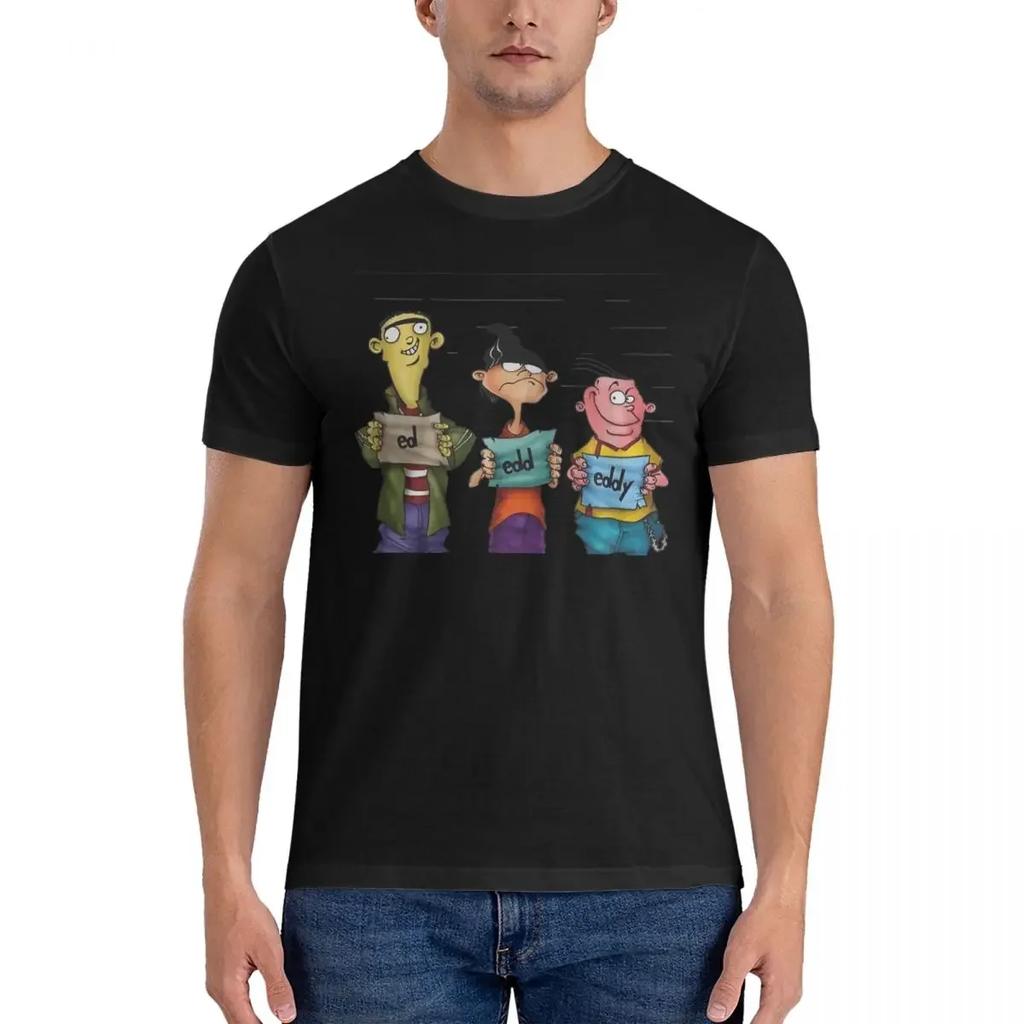 PureCotton Clothes Crazy Short Sleeve Round Collar Tee Shirt Party T-Shirts Men Ed Edd Eddy In Prison TShirts new in tops & tees