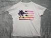 Crazy Shirts Hawaii Cap Slv T-Shirt White L Cotton 80s Style Palm Tree Graphic