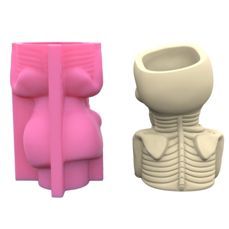 Череп человек гипсовая силиконовая форма суккуленты бетонная ваза для цветов гипсовая цементная форма глиняная форма форма для подсвечника