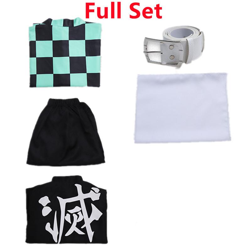 Убийцы демонов Kimetsu no Yaiba Tanjirou Kamado Косплей Костюм Кимоно Плащ Хэллоуин Вечеринка Аниме Одежда Униформа Комплект