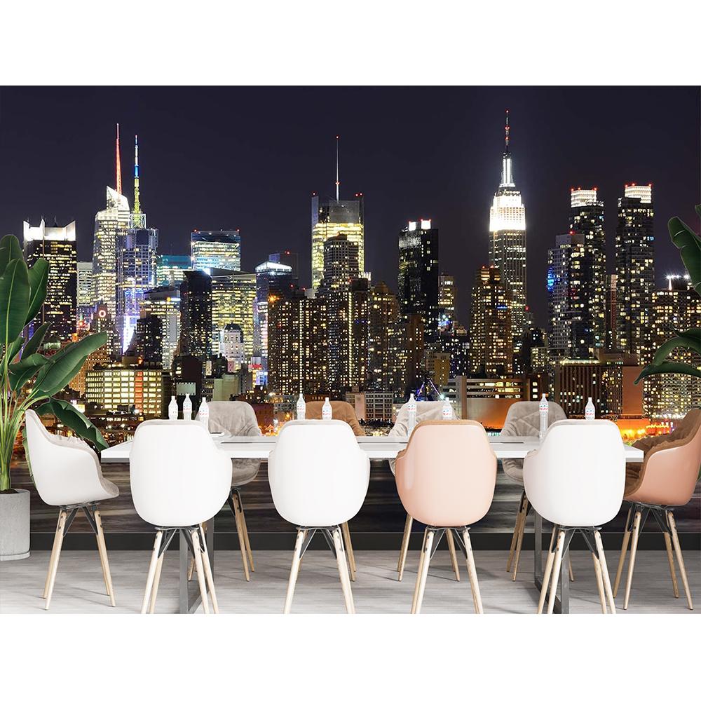 Городская фотостена Ночной вид 3D обои для спальни гостиной Съемная фреска