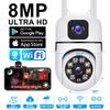 8MP HD IP Wifi Camera Dual Lens Security Wireless Outdoor PTZ Cameras Color Night Vision Home Baby Monitor Auto Motion Detection