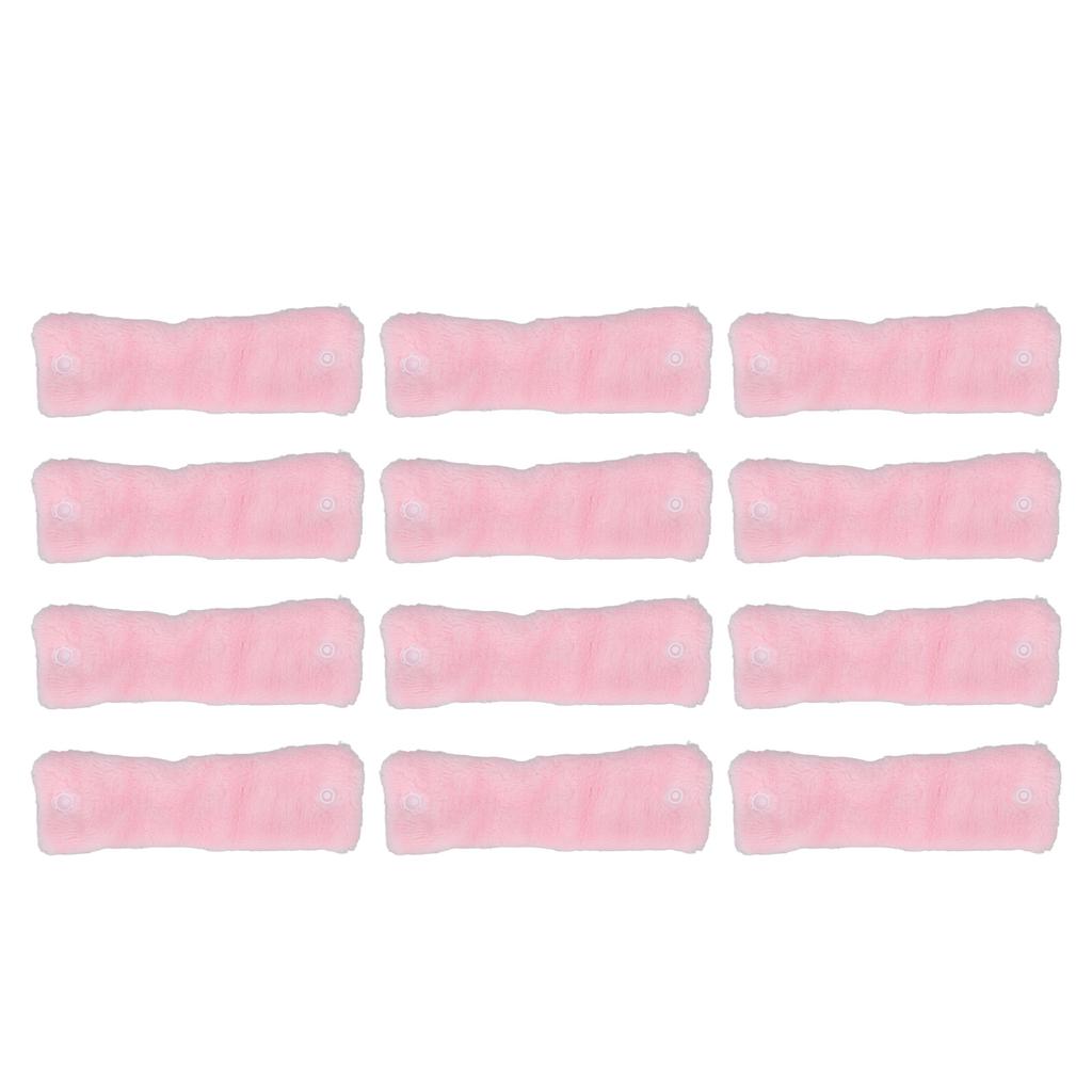 12pcs Heatless Coral Fleece Hair Rollers Hair Curlers DIY Curl Hair Styling Tools Pink
