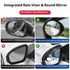 For Zeekr 001 007 009 7X 9X X Car Rearview Mirror with Rain Visor and Small Round Mirror Blind Spot Reversing Rainproof Mirror