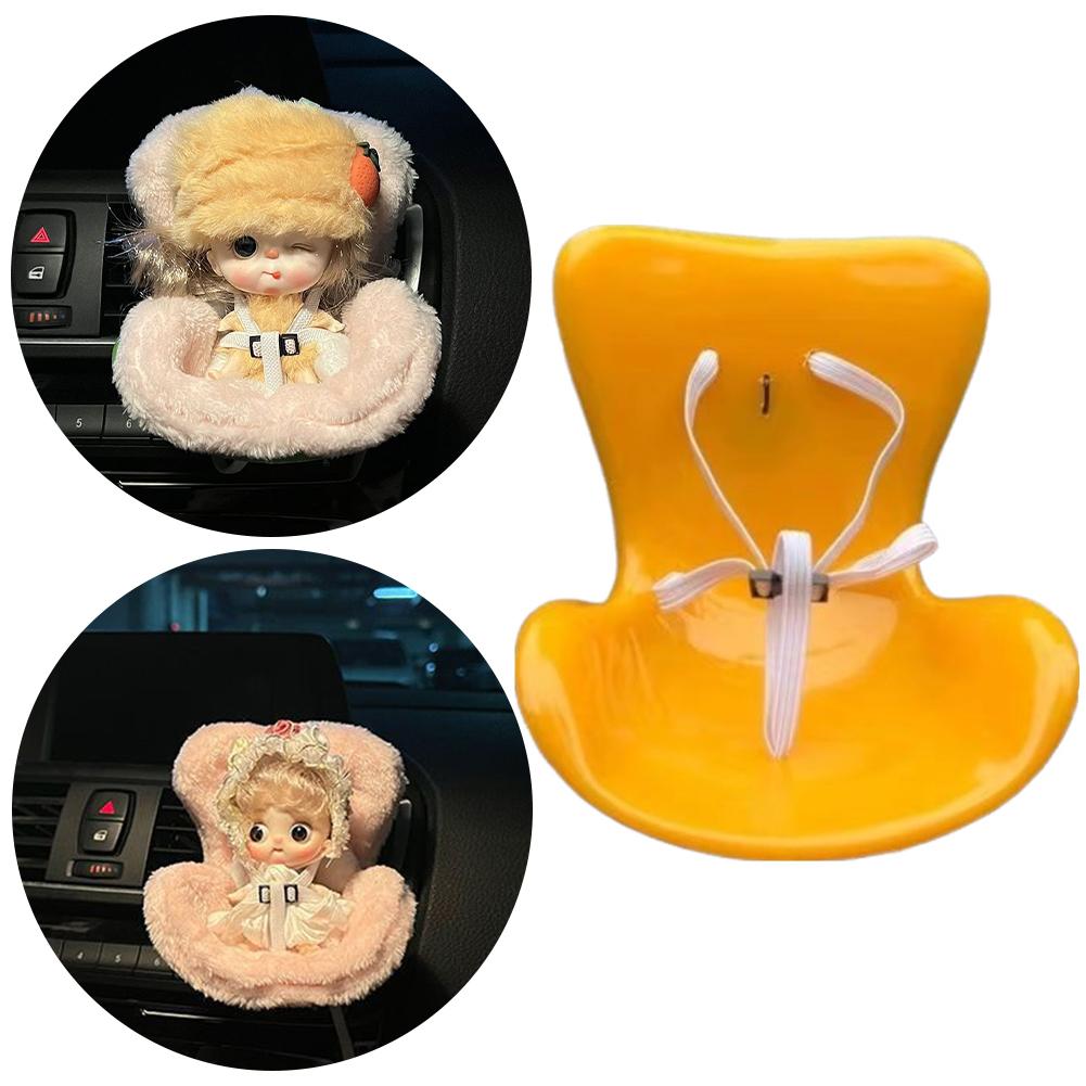 Автомобильное кукольное сиденье для Labubu Mini, сиденье для куклы Labubu Ob11, мультяшный орнамент