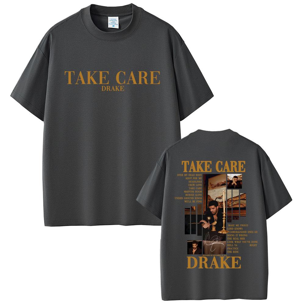 Rapper Drake Take Care Album Graphic Tshirt Unisex Women Hip Hop Fashion Pop Music Tshirt Casual Cotton Vintage T Shirt Streetwear