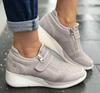 Women Sneakers 2025 Spring Fashion Wedges Casual Shoes Breathable Side Zipper Platform Trainers Ladies Plus Size Vulcanize Shoes
