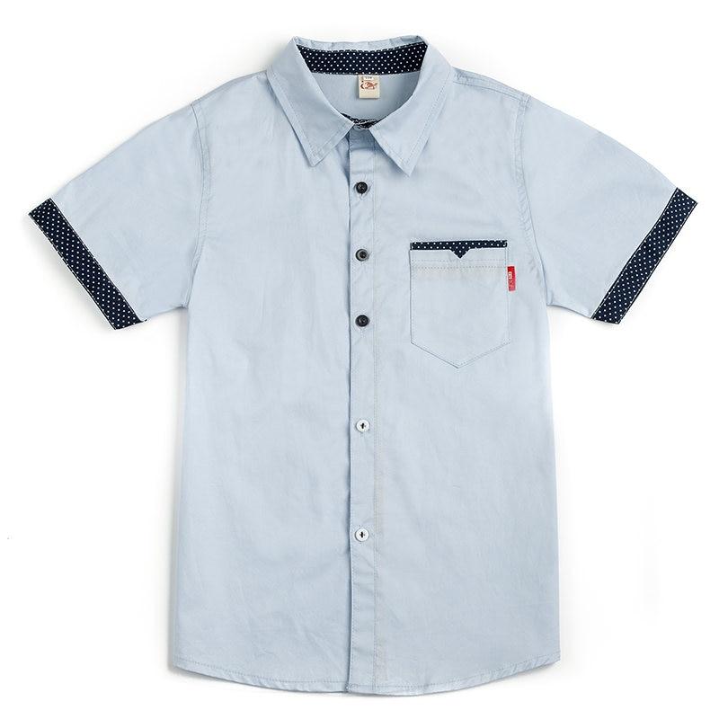 School Boys Shirts Short Sleeve Blouses For Boys Children Clothing Cotton Turn-Down Collar Kids Tops 5 7 9 11 13 15 Years Old