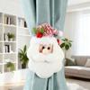 Christmas Curtain Tie Clips Set Easy Installation Santa Claus Snowman Shape Holiday Season Curtain Tiebacks Holiday Decoration