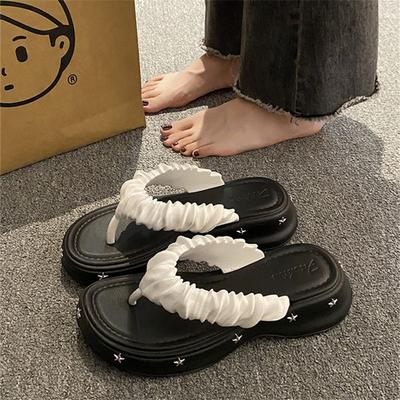 Женские шлепанцы Y-образной формы на лето, на толстой подошве, нескользящие, увеличивающие рост, шлепанцы-пинч, женские новые универсальные модные тапочки