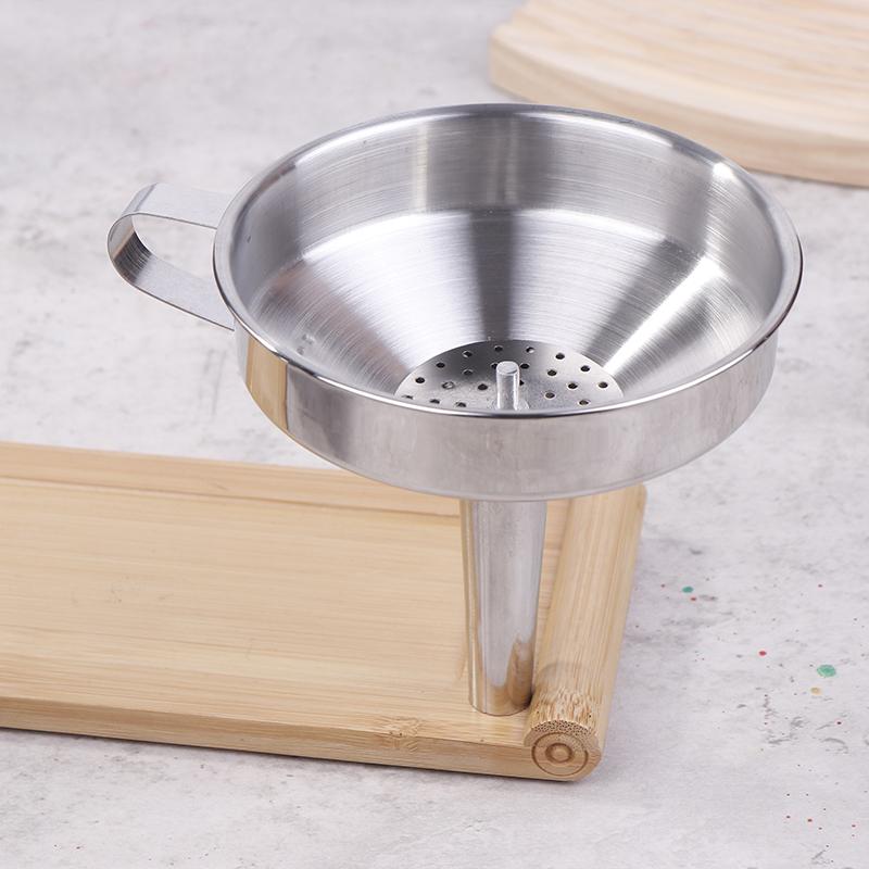 304 утолщенная воронка из нержавеющей стали со съемным фильтром, воронки с широким горлом для консервирования, кухонный фильтр для утечки масла