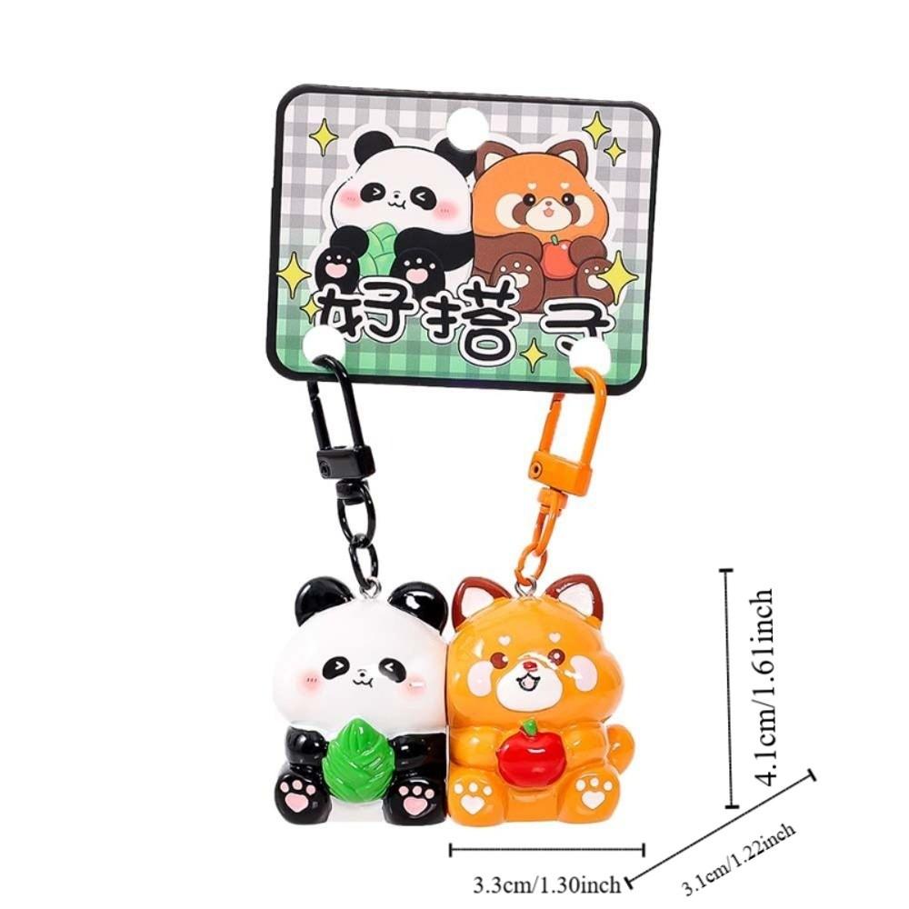 2 pcs Bag Accessories Resin Couple Keychains Dog Cat Magnetic Animal Pendants Alloy Cartoon Backpack Key Ring Girls