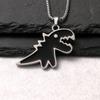 Черно-белое ожерелье с подвеской в виде динозавра и каплями масла - устойчивая к выцветанию симпатичная цепочка для свитера с животными для пар (Унисекс, Осень/Зима).