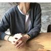 Korean Style Long Sleeved Sweater Cardigan for Women's Lazy Style Soft and Sticky Knitted Thin Jacket