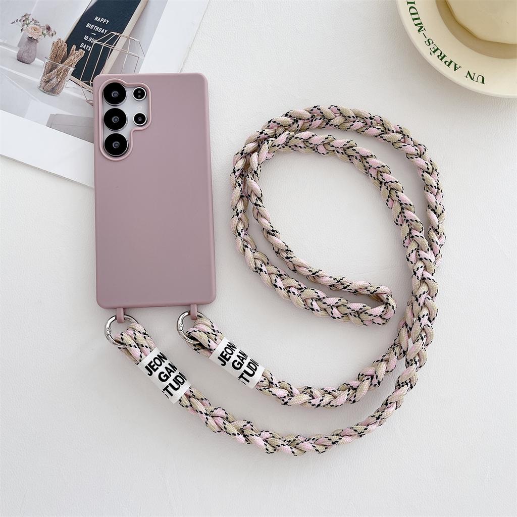 For Samsung Galaxy S25 Edge Soft Lanyard Phone Case S24 S23 FE S22 S21 Plus A56 A55 A36 A35 A16 A17 A07 Crossbody Silicone Cover