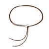 Brown Thin Leather Waist Belt Vintage Smooth Gold Buckle Adjustable for Female Cocktail Party Wear