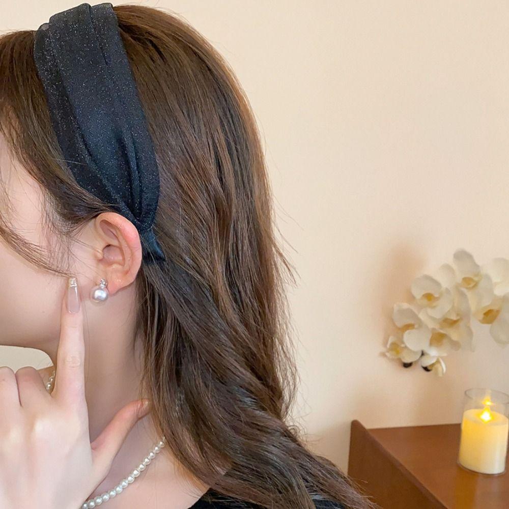 Korean Style Chiffon Headband Sweet Wide Edge Hairband Elegant Women Hair Hoop Women/Lady