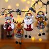 4Pack Festive Christmas Ornaments, Rustic Fabric Santa, Reindeer, Snowman, Bear,Cute Tree Hanging Decor,No Power Needed,for Home Kitchen Holiday Decor