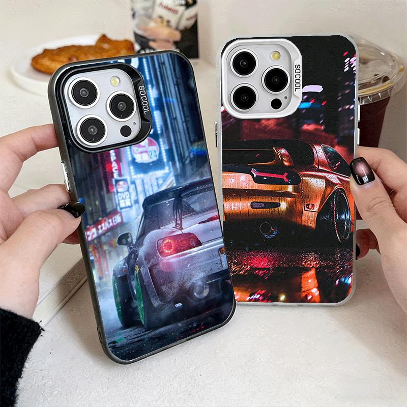 Япония JDM Спортивные Автомобили Тема Мягкий Чехол для Телефона для iPhone 15 16 17 Pro Max 17Air 16E 14 Plus 13 12 Mini Ударопрочный Чехол Задняя Панель