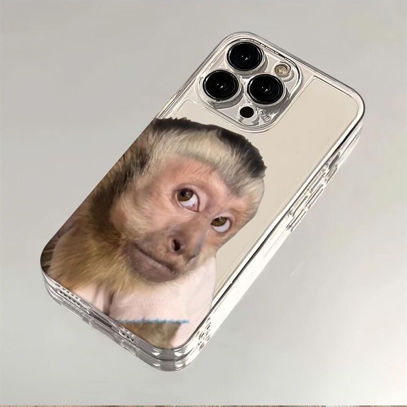 Смешной мем Обезьяна Лицо чехол Для iPhone 17 Air 16E 16 15 14 11 Pro Max Plus 13 12 Mini 8 7 X Прозрачный Ударопрочный чехол