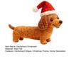 1/2Pcs Christmas Felt Dachshund Figurine Handcrafted Santa Hat Dog Ornament Simulation Puppy Statue Animal Sculpture Home Office Desktop Decoration