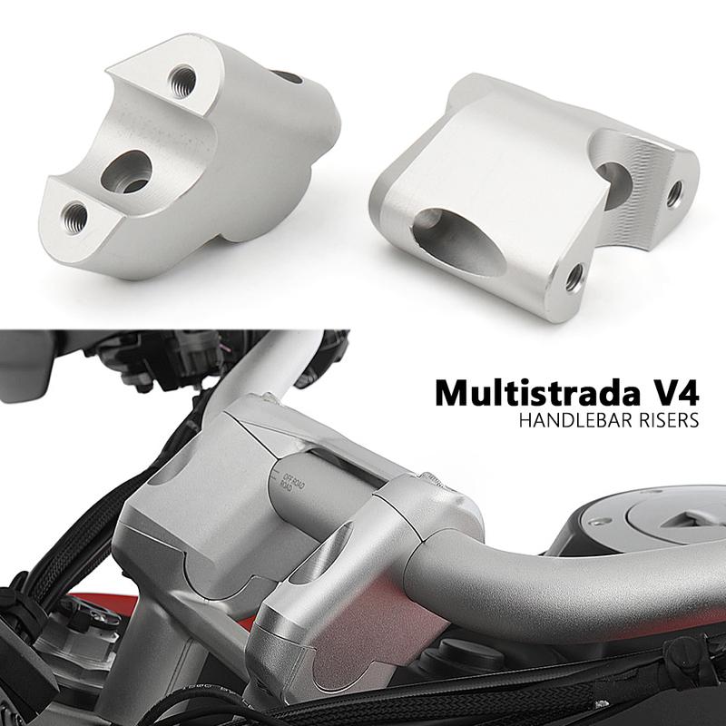 Motorcycle Accessories Handlebar Risers Clamp Mounting Mount Riser CNC Billet Aluminum For DUCATI MULTISTRADA V4 Multistrada V4