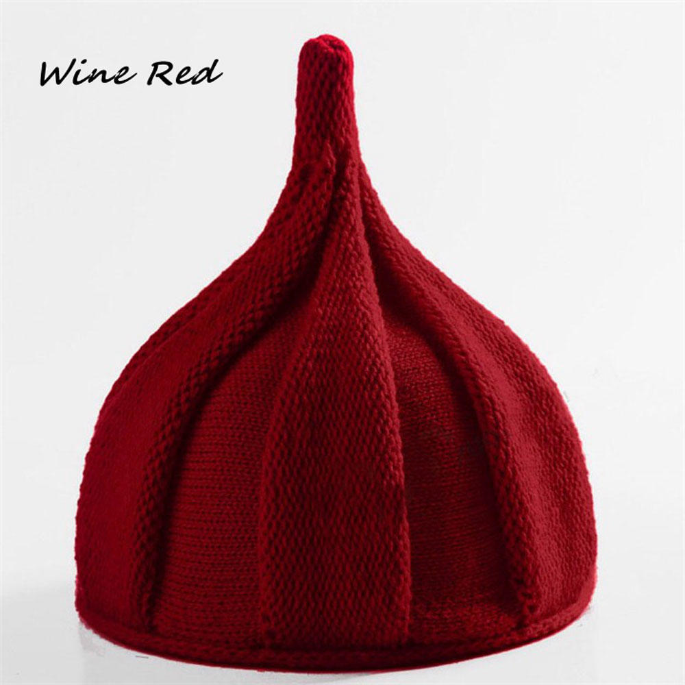 Funny Warm Winter Beanie Pointed Hats Windmill Caps Knitted Wool Twisted Flower