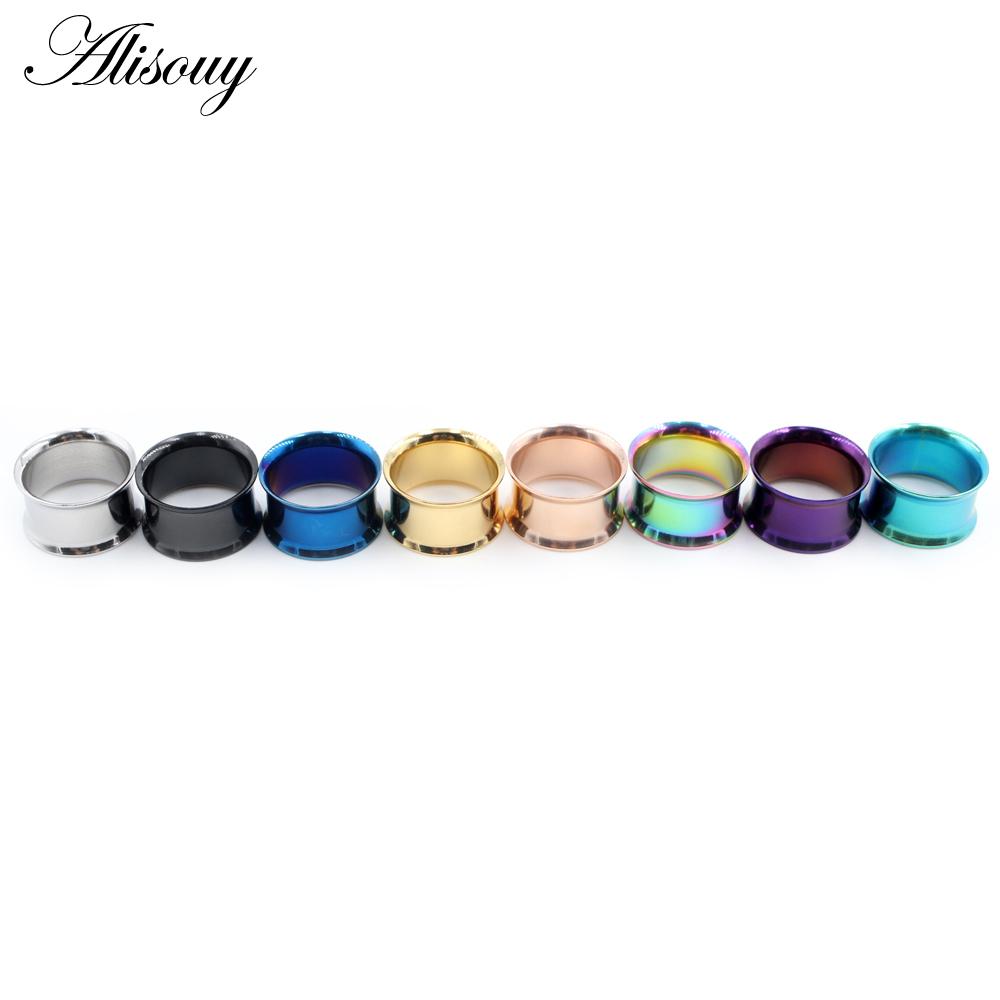 Alisouy, комплект из 2 шт., затычки для ушей, хирургическая сталь, без винтов, ушные манометры, туннельный расширитель, расклешенные серьги для пирсинга, вилки, растягивающиеся