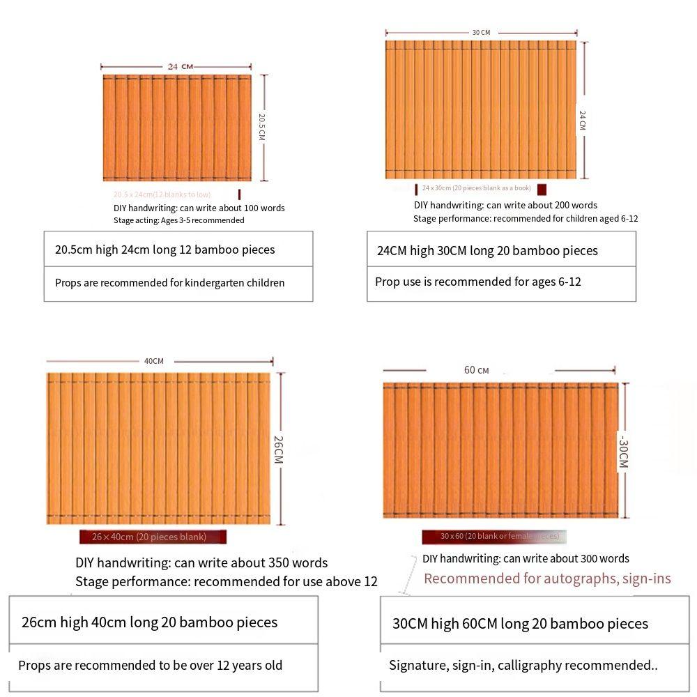 Multifunctional Calligraphy Practice Bamboo Book Creative Bamboo Slips Books Scroll  Study