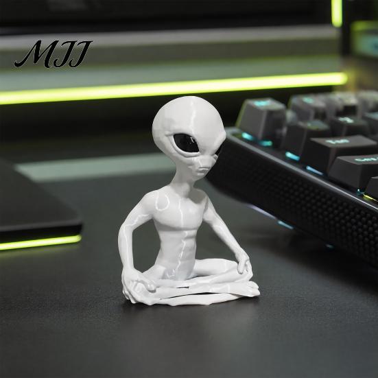 Орнамент на устойчивой основе, 3D-печатная модель инопланетянина, Забавная статуэтка Йоги Дзен для украшения эркерного окна, комнаты, медитационного пространства, гостиной, офиса, Подарок, Научная фантастика