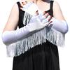 Musical Lady Long Gloves Stretch Stage Dance Mittens Simple Fringe Tassel Gloves  Performance Party