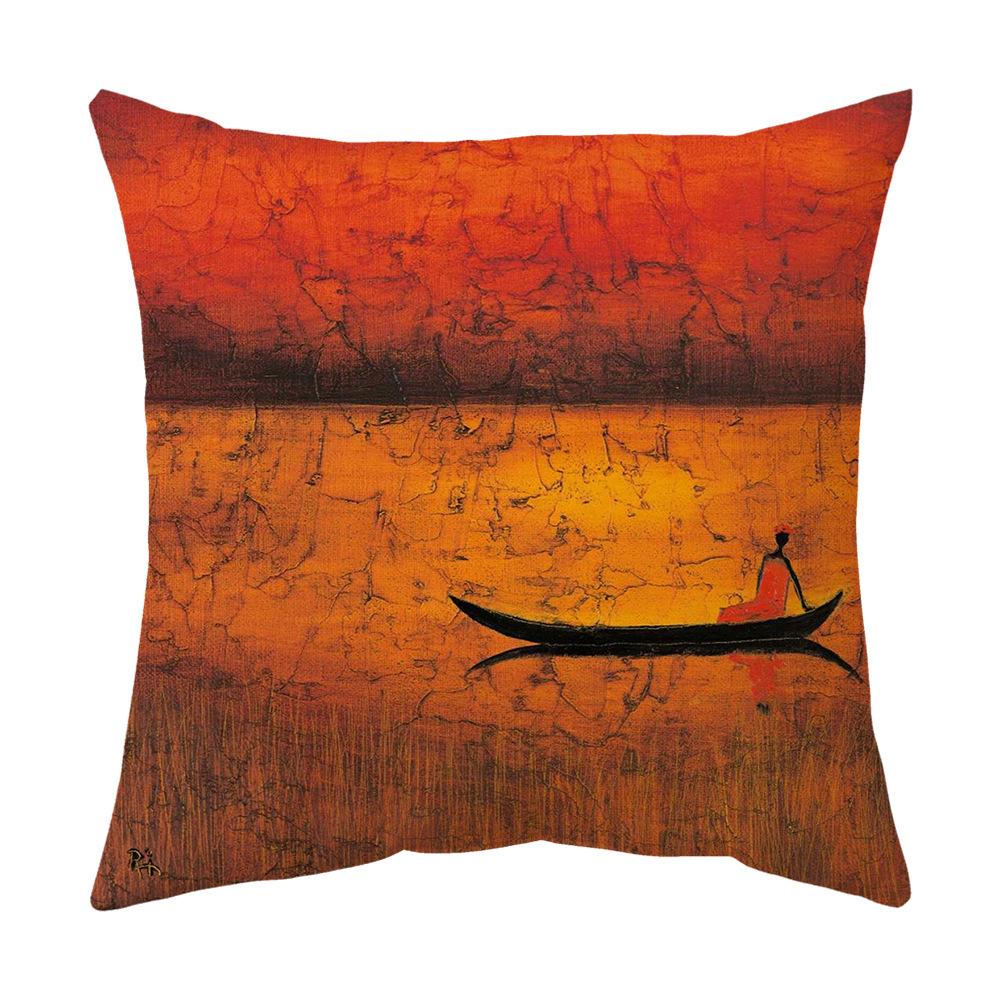 Красочная расписанная вручную египетская черная наволочка для подушки в машину, подушка для дивана, домашняя подушка