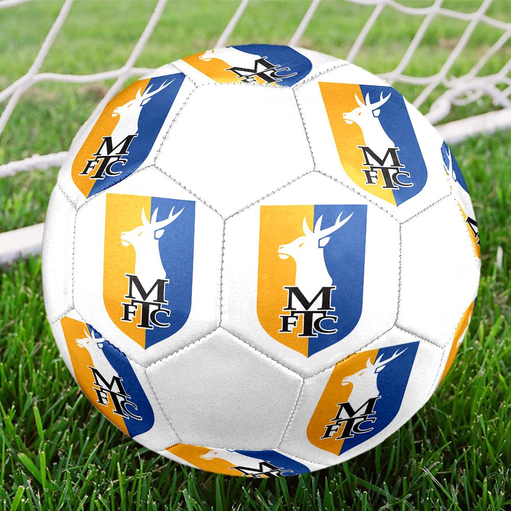 Футбольный мяч Mansfield Town FC, размер 5, разноцветный, подходит для всех возрастов, сшит на машине, материал ПВХ, соревновательного уровня, прочный и с высоким отскоком