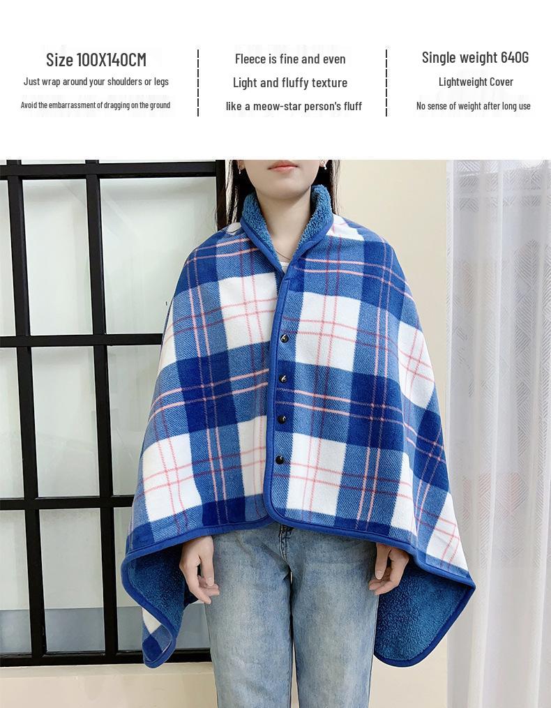Multi-Purpose Moisture-Absorbing Heat-Generating Flannel Blanket: Cozy Fleece Shawl & Warm Nap Blanket
