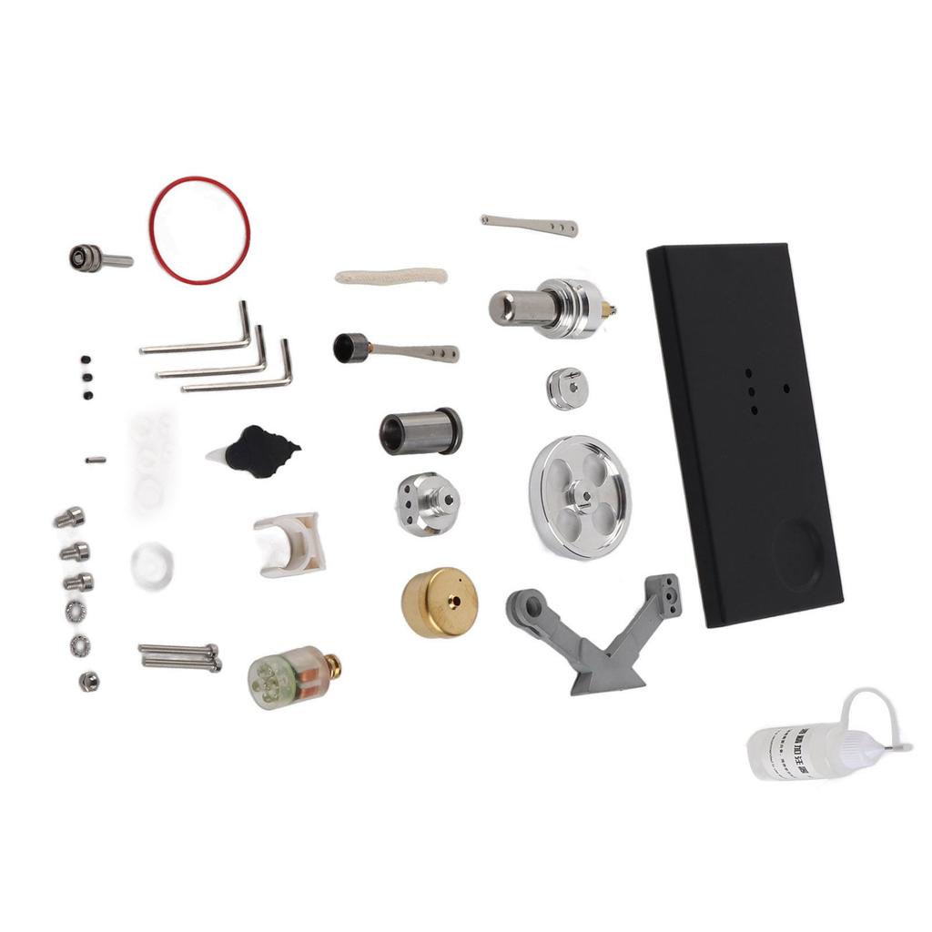 Stirling Engine Model Kit Metal Educational Physics Science Experiment Toy with LED Lights for Kids Birthday Gift