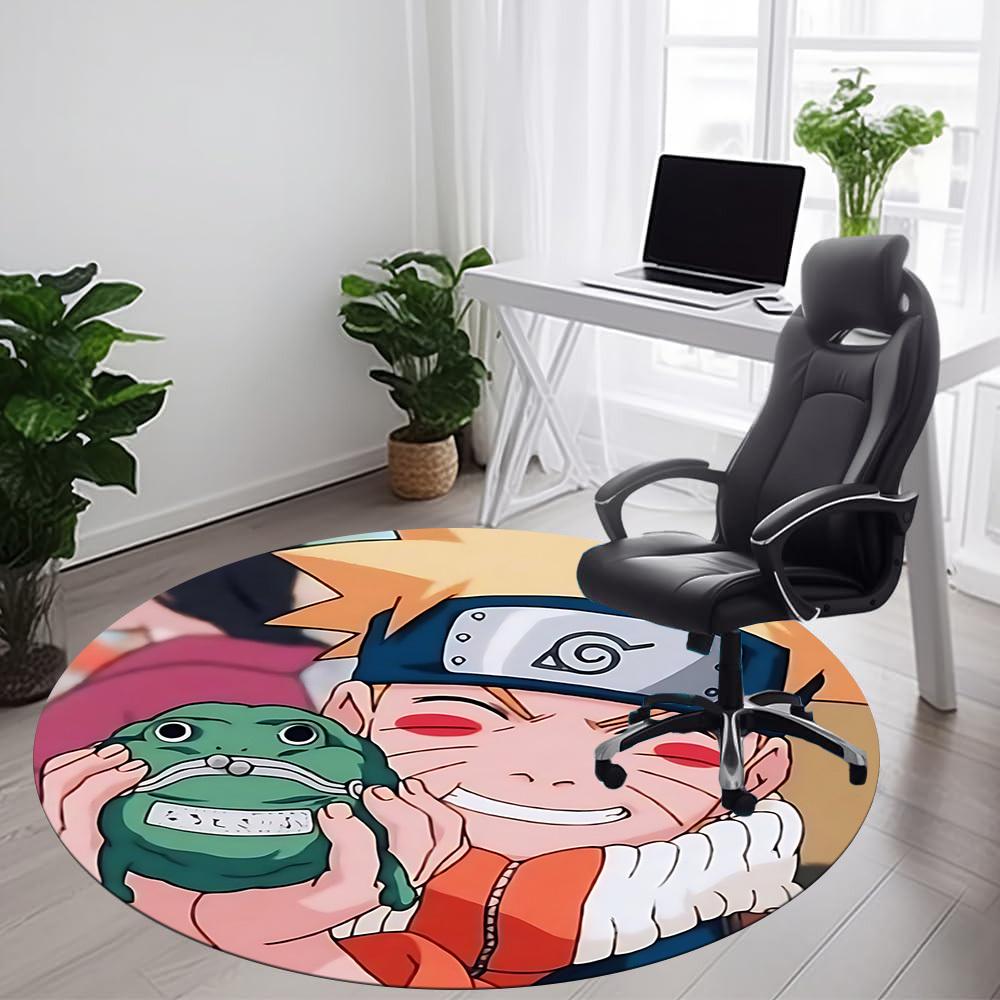 1PC Naruto Office Round Area Rug, Indoor Mat Suitable For Office, Under Office Chairs Bedroom Living Room Home Decor, Room Deco110