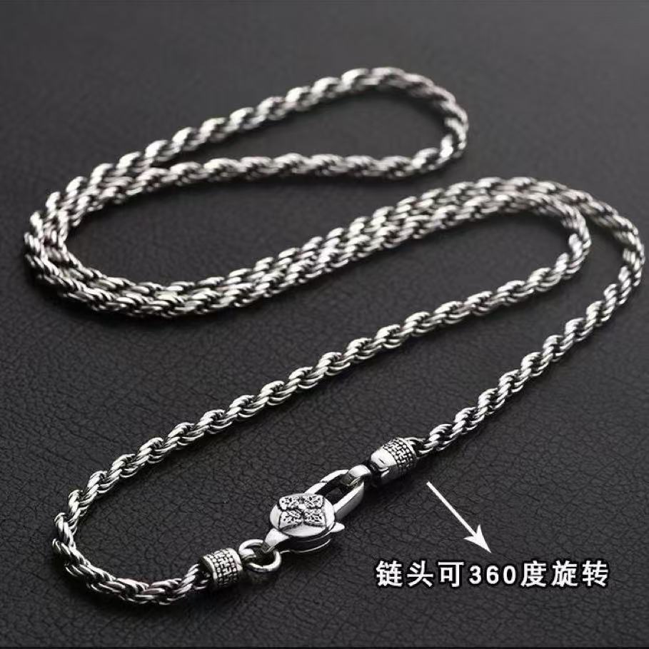 Агрессивная личность Вязание Жареное тесто Крученое ожерелье Воин Модные украшения Гальваническое ожерелье Мужское и женское хип-хоп ожерелье