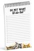 Inkdotpot To Do List Notepad – 6” X 9” Paper Stationery, Cat Spiral Notepad Daily Checklist-(50 Sheets)