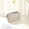 Women Makeup Bag Cosmetic Organizer Geometric Design Waterproof Stain-Resistant Large Capacity Zipper Closure Storage Pouch