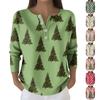 Women's Fashion Long Sleeve Christmas Snowflake Print Top Elegant Casual Top