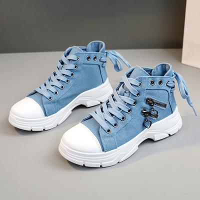 Design Sense High Top Canvas Shoes 2024 Осень Новые универсальные туфли для сноуборда Простая боковая молния Женская дизайнерская обувь