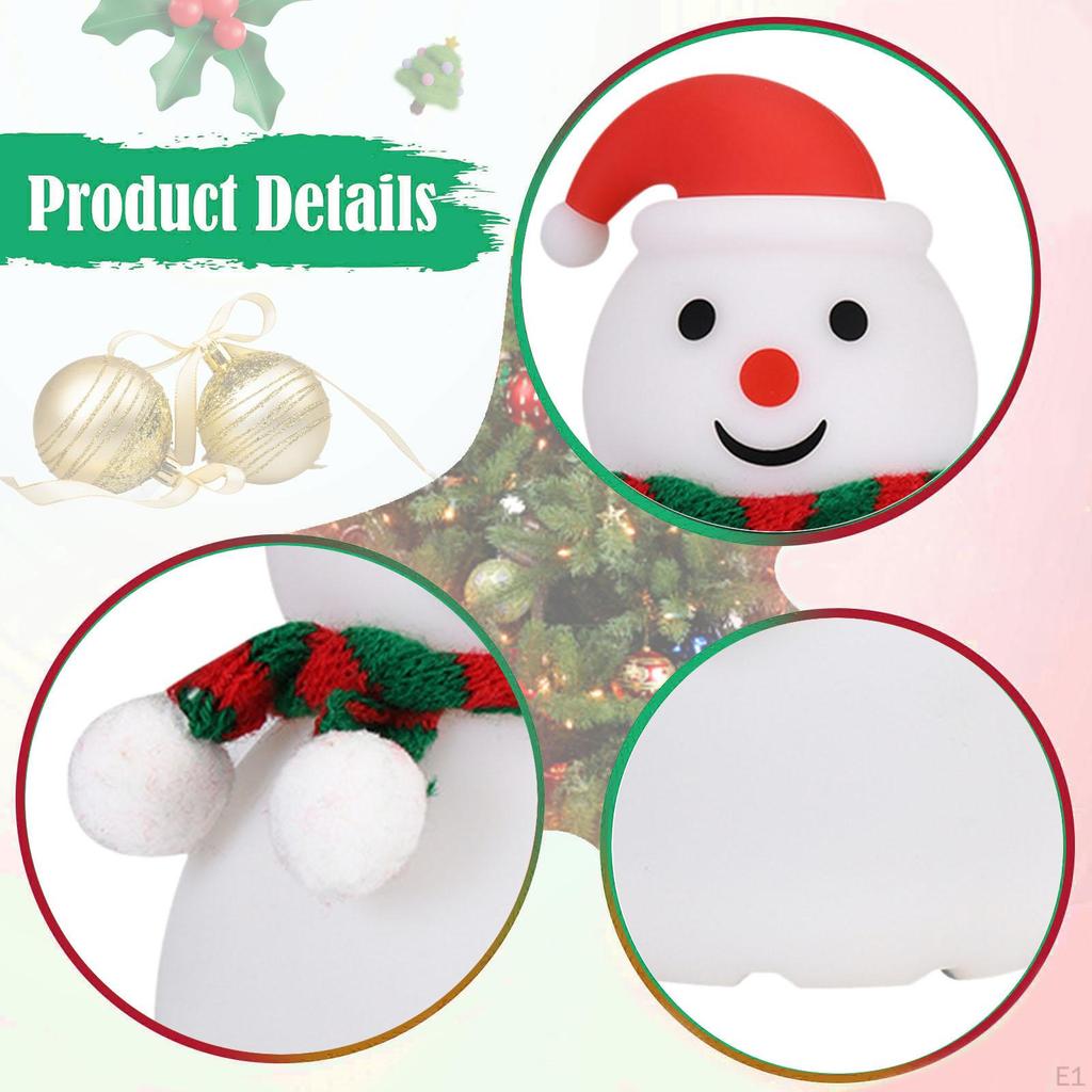 Snowman Night Light Touch Bedside Lamp 7 Colors Room Decor Nursery Desktop for Home Kitchen