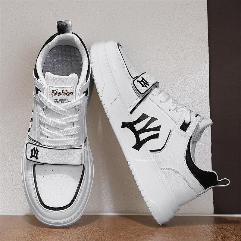 Гочао Мужская Обувь Повседневная Обувь на Толстой Подошве Кожаный Верх Буквенный Дышащая Спортивная Белая Обувь