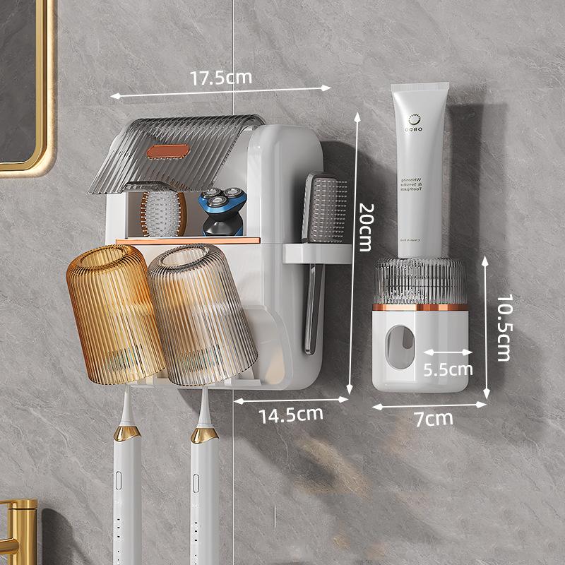 Держатель для зубных щеток, настенный подвесной бытовой набор без перфорации, чехол для зубной щетки, стеллаж для хранения чашки для полоскания рта для ванной комнаты