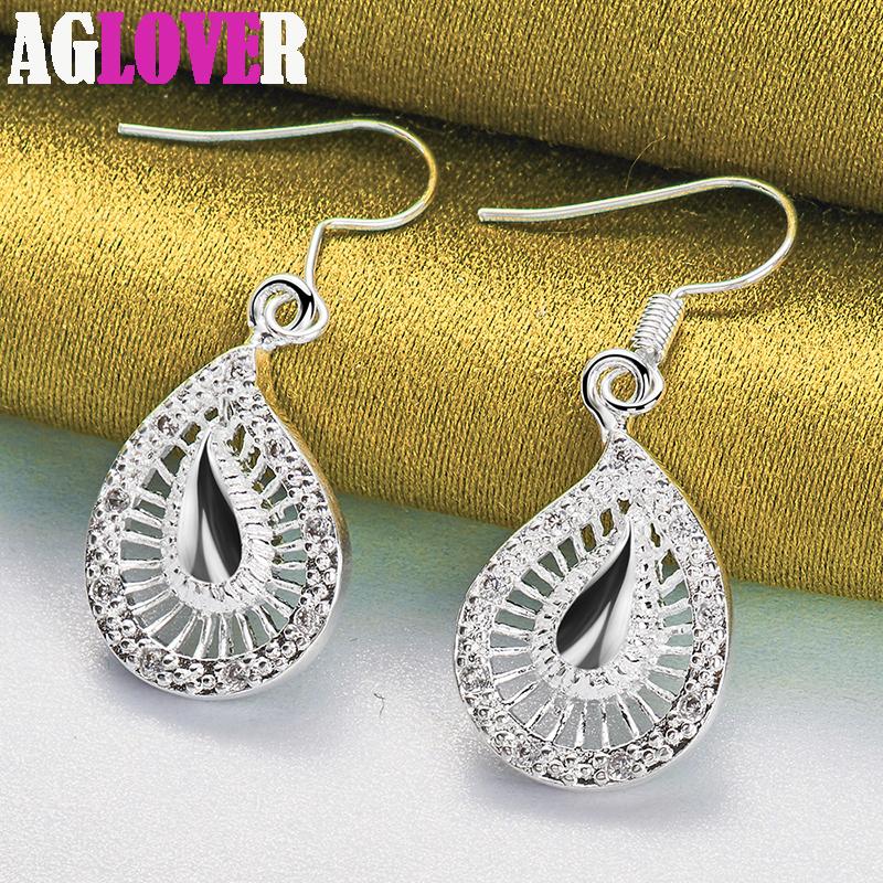 Ювелирные изделия из сережек-капель из стерлингового серебра 925 пробы с каплями воды