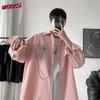 Oversized Men's Shirt Spring Autumn Streetwear Long Sleeve Harajuku Chain Shirts Casual Hip Hop Coulples Shirt